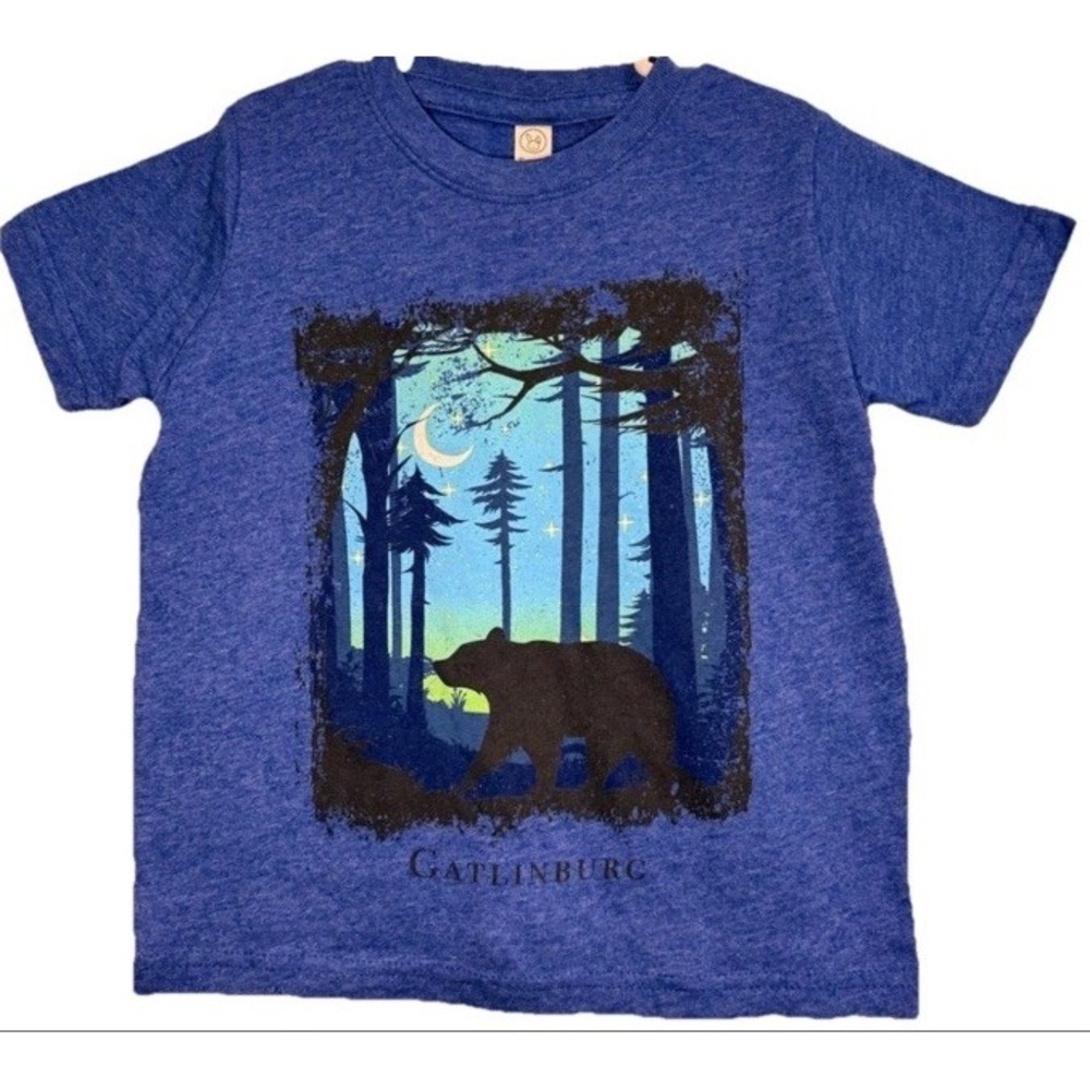 Rabbit Skins Gatlinburg Black Bear Glow in the Dark Toddler T-Shirt Blue Size 3